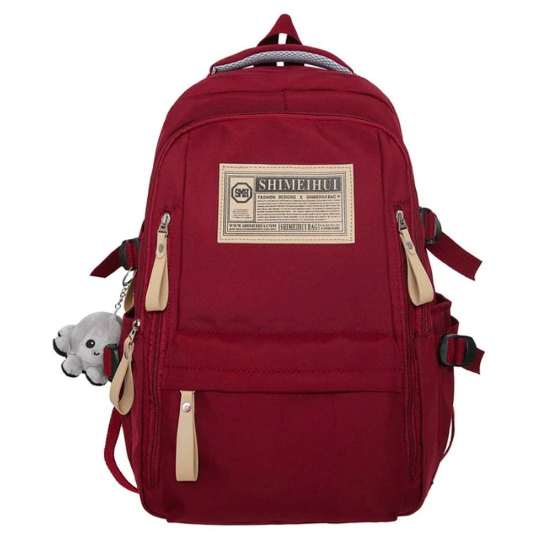 Aesthetic Large Capacity Cute Backpack (RED)