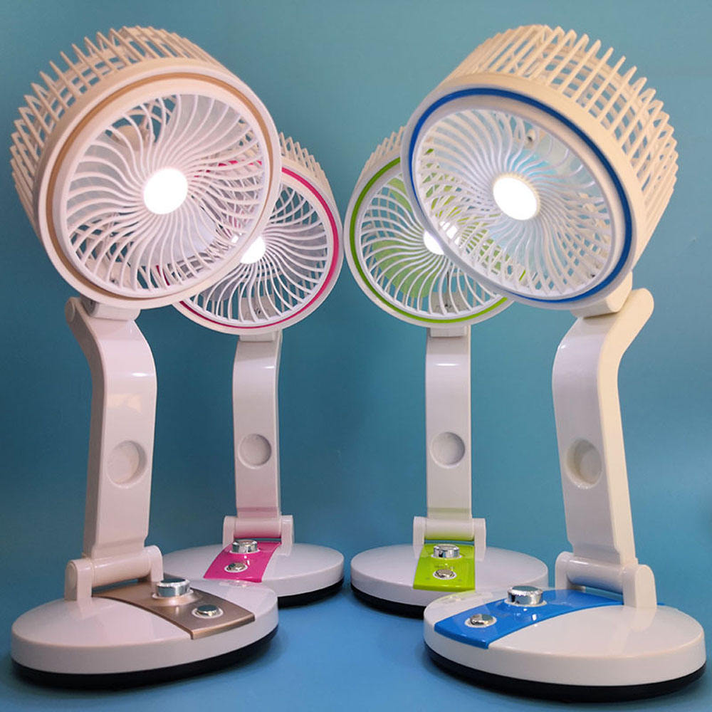 Rechargeable Table Fan with LED Light